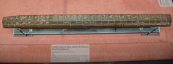 Figure 1: An Egyptian ceremonial cubit rod in the Louvre Museum. The cubit was a standard linear measurement in ancient Egypt.