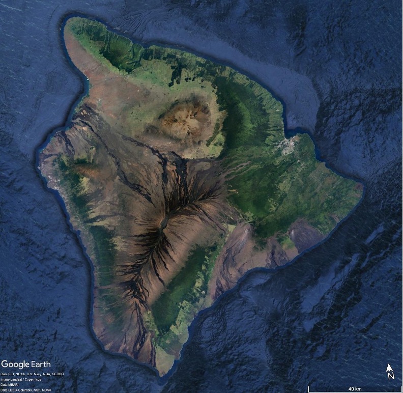 Figure 8: Satellite image of Hawaii from Google Earth. 