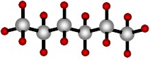 Hexano - una cadena de 6 carbonos 